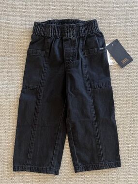 Vans Kids Black Elastic-Waist Cargo Jeans